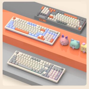 98-key Wireless Keyboard Rainbow Light, 2.4G Bluetooth Dual-mode Connection, Multi-function Suitable for Computer Laptop