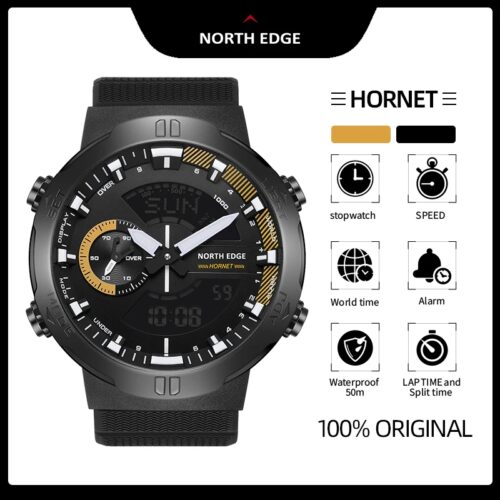 NORTH EDGE Mens Smart Watch World Time Clock Countdown